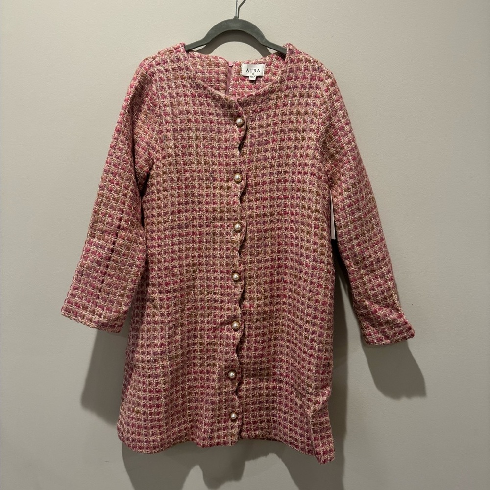 Aura Pink Tweed Dress (Medium)